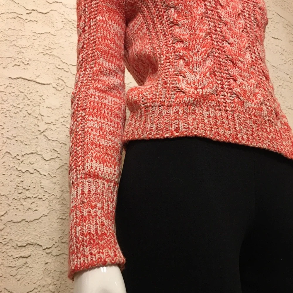 Free People Marled Cable Knit Crop Sweater Sz S/P